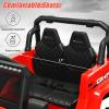 imageINFANS Kids Ride on Car Truck with 24G Remote Control 12V Battery Powered Electric Cars for Kids w3 Speeds Battery Display LED Lights Safety Belt Music ampamp Horn BluetoothFMUSB RedRed