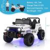 imageINFANS Kids Ride on Car Truck with 24G Remote Control 12V Battery Powered Electric Cars for Kids w3 Speeds Battery Display LED Lights Safety Belt Music ampamp Horn BluetoothFMUSB RedWhite