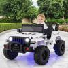 imageINFANS Kids Ride on Car Truck with 24G Remote Control 12V Battery Powered Electric Cars for Kids w3 Speeds Battery Display LED Lights Safety Belt Music ampamp Horn BluetoothFMUSB RedWhite