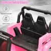 imageINFANS Kids Ride on Car Truck with 24G Remote Control 12V Battery Powered Electric Cars for Kids w3 Speeds Battery Display LED Lights Safety Belt Music ampamp Horn BluetoothFMUSB RedPink