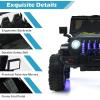 imageINFANS Kids Ride on Car Truck with 24G Remote Control 12V Battery Powered Electric Cars for Kids w3 Speeds Battery Display LED Lights Safety Belt Music ampamp Horn BluetoothFMUSB RedDark Black