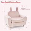 imageINFANS Kids Sofa Children Armrest Chair with Sturdy Wood Construction and Dutch Velvet Upholstered Toddler Armrest Couch Furniture for Nursery Kindergarten Playroom Preschool Gift for Boys GirlsPink Rabbit