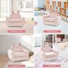 imageINFANS Kids Sofa Children Armrest Chair with Sturdy Wood Construction and Dutch Velvet Upholstered Toddler Armrest Couch Furniture for Nursery Kindergarten Playroom Preschool Gift for Boys GirlsPink Rabbit