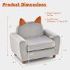 imageINFANS Kids Sofa Children Armrest Chair with Sturdy Wood Construction and Dutch Velvet Upholstered Toddler Armrest Couch Furniture for Nursery Kindergarten Playroom Preschool Gift for Boys GirlsGrey Cat