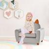 imageINFANS Kids Sofa Children Armrest Chair with Sturdy Wood Construction and Dutch Velvet Upholstered Toddler Armrest Couch Furniture for Nursery Kindergarten Playroom Preschool Gift for Boys GirlsGrey Cat