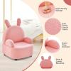imageINFANS Kids Sofa Toddler Armchair Chair with Solid Sturdy Wood Construction Plush Fabric Upholstered Children Armrest Couch for Nursery Kindergarten Playroom Preschool Gift for Boys Girls