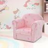 imageINFANS Kids Sofa Toddler Armchair Chair with Sturdy Wood Construction Cartoon Pattern Upholstered Children Armrest Couch for Nursery Kindergarten Playroom Preschool Gift for Boys GirlsUnicorn