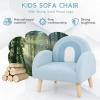 imageINFANS Kids Sofa Toddler Rocking Chair with Solid Wooden Frame AntiTipping Design Plush Fabric Children Armchair for Nursery Kindergarten Playroom Preschool Gift for Boys Girls PinkBlue