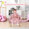 imageINFANS Kids Sofa Toddler Rocking Chair with Solid Wooden Frame AntiTipping Design Plush Fabric Children Armchair for Nursery Kindergarten Playroom Preschool Gift for Boys Girls PinkPink