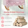 imageINFANS Kids Sofa Toddler Rocking Chair with Solid Wooden Frame AntiTipping Design Plush Fabric Children Armchair for Nursery Kindergarten Playroom Preschool Gift for Boys Girls PinkPinkfluorescent
