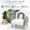 imageINFANS Kids Sofa Toddler Rocking Chair with Solid Wooden Frame AntiTipping Design Plush Fabric Children Armchair for Nursery Kindergarten Playroom Preschool Gift for Boys Girls PinkGrey