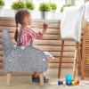 imageINFANS Kids Sofa Toddler Rocking Chair with Solid Wooden Frame AntiTipping Design Plush Fabric Children Armchair for Nursery Kindergarten Playroom Preschool Gift for Boys Girls PinkGreyfluorescent