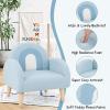 imageINFANS Kids Sofa Toddler Rocking Chair with Solid Wooden Frame AntiTipping Design Plush Fabric Children Armchair for Nursery Kindergarten Playroom Preschool Gift for Boys Girls PinkBlue