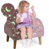 imageINFANS Kids Sofa Toddler Rocking Chair with Solid Wooden Frame AntiTipping Design Plush Fabric Children Armchair for Nursery Kindergarten Playroom Preschool Gift for Boys Girls PinkPinkfluorescent