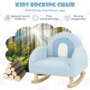 imageINFANS Kids Sofa Toddler Rocking Chair with Solid Wooden Frame AntiTipping Design Plush Fabric Children Armchair for Nursery Kindergarten Playroom Preschool Gift for Boys Girls PinkBlue