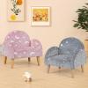 imageINFANS Kids Sofa Toddler Rocking Chair with Solid Wooden Frame AntiTipping Design Plush Fabric Children Armchair for Nursery Kindergarten Playroom Preschool Gift for Boys Girls PinkPinkfluorescent