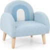 imageINFANS Kids Sofa Toddler Rocking Chair with Solid Wooden Frame AntiTipping Design Plush Fabric Children Armchair for Nursery Kindergarten Playroom Preschool Gift for Boys Girls PinkBlue