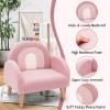 imageINFANS Kids Sofa Toddler Rocking Chair with Solid Wooden Frame AntiTipping Design Plush Fabric Children Armchair for Nursery Kindergarten Playroom Preschool Gift for Boys Girls PinkPink