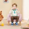 imageINFANS Kids Sofa Toddler Rocking Chair with Solid Wooden Frame AntiTipping Design Plush Fabric Children Armchair for Nursery Kindergarten Playroom Preschool Gift for Boys Girls PinkPinkfluorescent