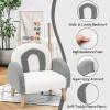imageINFANS Kids Sofa Toddler Rocking Chair with Solid Wooden Frame AntiTipping Design Plush Fabric Children Armchair for Nursery Kindergarten Playroom Preschool Gift for Boys Girls PinkGrey