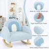 imageINFANS Kids Sofa Toddler Rocking Chair with Solid Wooden Frame AntiTipping Design Plush Fabric Children Armchair for Nursery Kindergarten Playroom Preschool Gift for Boys Girls PinkBlue