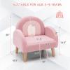 imageINFANS Kids Sofa Toddler Rocking Chair with Solid Wooden Frame AntiTipping Design Plush Fabric Children Armchair for Nursery Kindergarten Playroom Preschool Gift for Boys Girls PinkPink