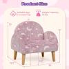imageINFANS Kids Sofa Toddler Rocking Chair with Solid Wooden Frame AntiTipping Design Plush Fabric Children Armchair for Nursery Kindergarten Playroom Preschool Gift for Boys Girls PinkPinkfluorescent