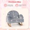 imageINFANS Kids Sofa Toddler Rocking Chair with Solid Wooden Frame AntiTipping Design Plush Fabric Children Armchair for Nursery Kindergarten Playroom Preschool Gift for Boys Girls PinkGreyfluorescent