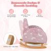 imageINFANS Kids Sofa Toddler Rocking Chair with Solid Wooden Frame AntiTipping Design Plush Fabric Children Armchair for Nursery Kindergarten Playroom Preschool Gift for Boys Girls PinkPinkfluorescent