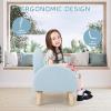imageINFANS Kids Sofa Toddler Rocking Chair with Solid Wooden Frame AntiTipping Design Plush Fabric Children Armchair for Nursery Kindergarten Playroom Preschool Gift for Boys Girls PinkBlue