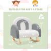 imageINFANS Kids Sofa Toddler Rocking Chair with Solid Wooden Frame AntiTipping Design Plush Fabric Children Armchair for Nursery Kindergarten Playroom Preschool Gift for Boys Girls PinkGrey
