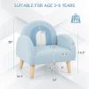 imageINFANS Kids Sofa Toddler Rocking Chair with Solid Wooden Frame AntiTipping Design Plush Fabric Children Armchair for Nursery Kindergarten Playroom Preschool Gift for Boys Girls PinkBlue