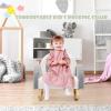 imageINFANS Kids Sofa Toddler Rocking Chair with Solid Wooden Frame AntiTipping Design Plush Fabric Children Armchair for Nursery Kindergarten Playroom Preschool Gift for Boys Girls PinkGrey