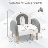 imageINFANS Kids Sofa Toddler Rocking Chair with Solid Wooden Frame AntiTipping Design Plush Fabric Children Armchair for Nursery Kindergarten Playroom Preschool Gift for Boys Girls PinkGrey