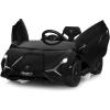 imageINFANS 12V Licensed Lamborghini Sian Kids Ride On Car with Parent Remote Control Spring Suspension MP3 Player Electric Toy Roadster Carbon Fiber Textured for Toddler RedBlack