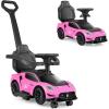 imageINFANS 3 in 1 Push Car for Toddlers Licensed Maserati Baby Stroller Sliding Walking Car with Push Handle Horn Music Underneath Storage FoottoFloor Ride on Toys for Boys Girls WhitePink