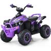 imageINFANS Kids Ride on ATV 12V 4 Wheeler Quad Toy Vehicle with Music Horn High Low Speeds LED Lights Electric Ride On Toy Battery Powered Wheels Car for Kids Over 3 Years Old BlueViolet