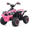 imageINFANS Kids Ride on ATV 12V 4 Wheeler Quad Toy Vehicle with Music Horn High Low Speeds LED Lights Electric Ride On Toy Battery Powered Wheels Car for Kids Over 3 Years Old BluePink