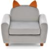 imageINFANS Kids Sofa Children Armrest Chair with Sturdy Wood Construction and Dutch Velvet Upholstered Toddler Armrest Couch Furniture for Nursery Kindergarten Playroom Preschool Gift for Boys GirlsGrey Cat