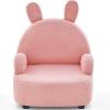 imageINFANS Kids Sofa Toddler Armchair Chair with Solid Sturdy Wood Construction Plush Fabric Upholstered Children Armrest Couch for Nursery Kindergarten Playroom Preschool Gift for Boys Girls