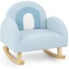 imageINFANS Kids Sofa Toddler Rocking Chair with Solid Wooden Frame AntiTipping Design Plush Fabric Children Armchair for Nursery Kindergarten Playroom Preschool Gift for Boys Girls PinkBlue