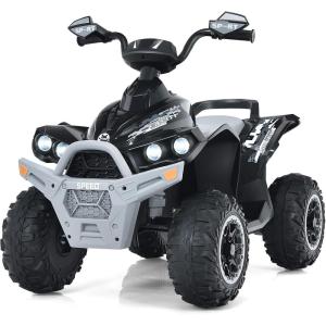 imageINFANS Kids Ride on ATV 12V 4 Wheeler Quad Toy Vehicle with Music Horn High Low Speeds LED Lights Electric Ride On Toy Battery Powered Wheels Car for Kids Over 3 Years Old BlueBlack