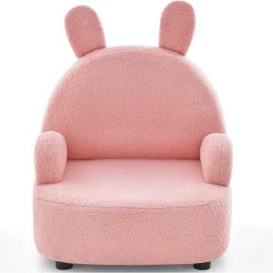 imageINFANS Kids Sofa Toddler Armchair Chair with Solid Sturdy Wood Construction Plush Fabric Upholstered Children Armrest Couch for Nursery Kindergarten Playroom Preschool Gift for Boys Girls