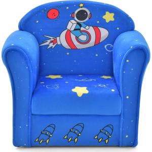 imageINFANS Kids Sofa Toddler Armchair Chair with Sturdy Wood Construction Cartoon Pattern Upholstered Children Armrest Couch for Nursery Kindergarten Playroom Preschool Gift for Boys GirlsRocket