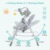 imageINFANS 2 in 1 Baby Swing and Bouncer for Infants Portable Newborn Rocker with 5 Speed Sway Music Timing 3 Toys Remote Control Easy Fold Compact Electric Baby Swing for 06 Months Boy GirlGray