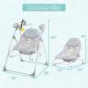 imageINFANS 2 in 1 Baby Swing and Bouncer for Infants Portable Newborn Rocker with 5 Speed Sway Music Timing 3 Toys Remote Control Easy Fold Compact Electric Baby Swing for 06 Months Boy GirlGray