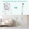 imageINFANS 2 in 1 Baby Swing and Bouncer for Infants Portable Newborn Rocker with 5 Speed Sway Music Timing 3 Toys Remote Control Easy Fold Compact Electric Baby Swing for 06 Months Boy GirlGray