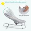 imageINFANS 2 in 1 Baby Swing and Bouncer for Infants Portable Newborn Rocker with 5 Speed Sway Music Timing 3 Toys Remote Control Easy Fold Compact Electric Baby Swing for 06 Months Boy GirlGray