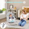 imageINFANS 2 in 1 Baby Swing and Bouncer for Infants Portable Newborn Rocker with 5 Speed Sway Music Timing 3 Toys Remote Control Easy Fold Compact Electric Baby Swing for 06 Months Boy GirlGray