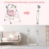 imageINFANS 2 in 1 Baby Swing and Bouncer for Infants Portable Newborn Rocker with 5 Speed Sway Music Timing 3 Toys Remote Control Easy Fold Compact Electric Baby Swing for 06 Months Boy GirlPink